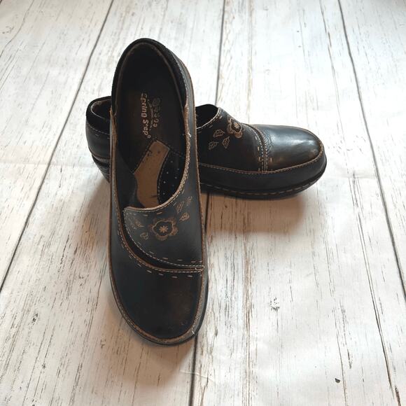 Spring Step Burbank slip on brown embossed shoes Size 9.5 - Picture 4 of 12